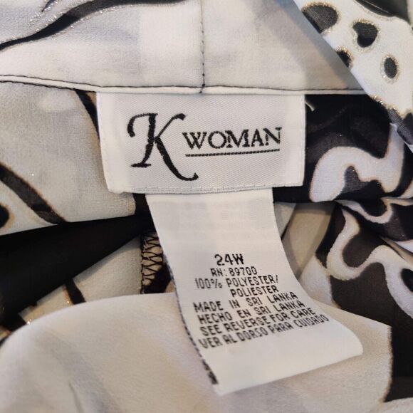 K Woman Floral Shimmer Chiffon Blouse Jacket - Picture 13 of 13